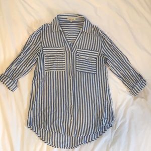 Blue and white striped shirt